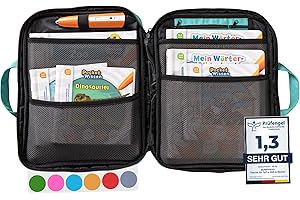 bunnyboo TipToi Sac de Rangement pour 8 Livres,Kit de démarrage TipToi avec Insert pour Stylo Tiptoi,Pochette pour Stylo TipToi,Inclus dans Chaque kit de démarrage TipToi (Turquoise)