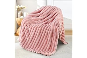 Exclusivo Mezcla Rosa Manta Sofá - Manta Franela para Cama, Manta Polar, Doble Cara Suave, Fácil Cuidado y Ultra Ligera, Todas Estaciones, 130x150 CM