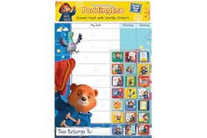 Paper Projects-Le Avventure The Adventures of Paddington ricompensa con 56 Adesivi Scintillanti, Il Grafico è Pulito, Colore Blu, 29.7cm x 42cm, 01.70.30.034