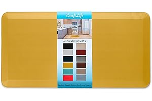 ComfiLife Anti Fatigue Floor Mat – 3/4 Inch Thick Perfect Kitchen Mat, Standing Desk Mat – Comfort at Home, Office, Garage – Durable – Stain Resistant – Non-Slip Bottom (20" x 39", Mustard)