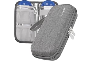 OVAKIA Insulin Cooler Case for Medicine with 2 Gel Ice Pack Travel Pack Keep Cooling Portable Diabetic Bag Durable Medicine Pouch Supplies for Home Office Outdoor (Solid Grey)