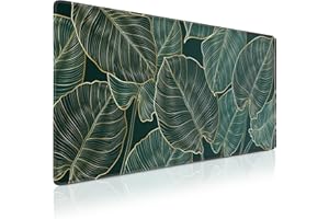 Acezeek Gaming Mauspad, Mauspad 900x400(35.4x15.7in) Mauspad XXL,rutschfeste Mouse Pad/Mauspads,Einfach Zu Reinigen,Mauspad Groß mit Wasserdicht für Home Office Arbeit Spiel(Goldene Grüne Palme)