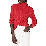 Amazon Essentials Maglione A Collo Alto Intrecciato con Screziatura (Taglie Forti Disponibili) Donna