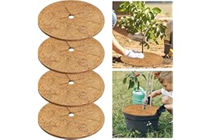 BSTDAYEVER Disco in Fibra di Cocco 30cm Pacciamatura Cocco 4pcs Sicure Cocco per Protezione Piante Biodegradabili Pacciamatura Cocco Tappetino Traspiranti per Piante e Alberi Previene Gelo Dalle Erbacce (30cm)