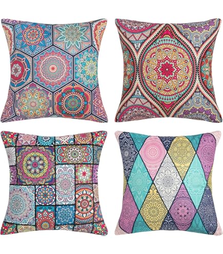 Waterdichte kussenhoezen, 4 stuks, 45 x 45 cm, groene bladeren, outdoor kussen, tropische planten, waterdicht, kussensloop, outdoor, geometrische sierkussens voor bank, woonkamer, slaapkamer (B