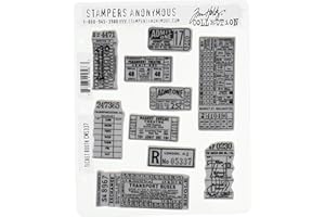 STAMPERS ANONYMOUS Tim Holtz Cling Stamps 7"X8.5"-Ticket Booth
