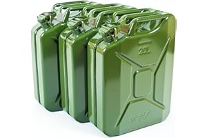 Oxid7® 3x Bidon à carburant 20 litres en métal olive | Convient pour l'essence, le diesel & le bioéthanol | Bidon à essence 20L avec homologation UN & type de construction testé