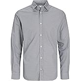 JACK & JONES Jjmatheo Print Detail Shirt LS Camisa Casual Hombre