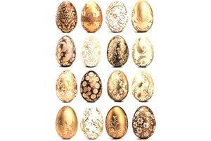 Josys Bastelmärchen Reispapier A4 Strohseide Decoupage Ostern goldene Ostereier Vintage RE1955