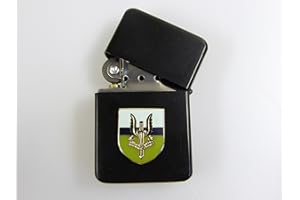 BRIGADE UK 264 SAS Special Air Service Deluxe classic Veterans Black lighter with Gold plated badge