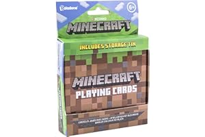 Minecraft Playing Cards with Embossed Storage Tin Officially Licensed Standard Deck with Featured Characters, Minecraft Toys and Gifts for Boys Gamers | Paladone