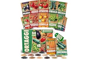 ZenGreens® - Set di semi di verdure bio - 15 varietà per una facile coltivazione in giardino, sul balcone o in un'aiuola rialzata - Sementi di ortaggi