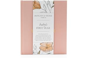 DUNCAN & STONE PAPER CO. Baby First Year Book (Dusty Rose) Baby Memory Book from Pregnancy to First Year - Baby Journal & Photo Album - Gifts for First Time Parents