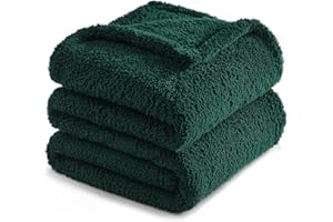 ‎EXCLUSIVO MEZCLA Exclusivo Mezcla Kuscheldecke Fleecedecke für Sofa, Weiche, Warme und Flauschige Decke Sofadecke Wohndecke für Ganzjahreszeit, 150 x 200 cm, Dunkelgrün