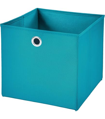 CM3 Faltbox Mit Deckel 32x32x32 Cm – Creme Aufbewahrungsbox Faltbar, Mit Metallöse | Für Regal, Schrank & Ordnung
