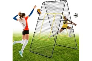 Jolitac Double Sided Volleyball Rebounder Net, 7x4 Ft Adjustable Training Equipment Bounce Back Net, Practice for Setting Spiking Bumping, Multi-Person Lacrosse, Baseball, Football Practicing