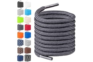 TULMERO Sznurówki do butów trekkingowych - 2 pary Ciemnoszary 120cm Okrągłe - Wytrzymałe sznurowadła do butów - Trwały poliester - Ø4 mm