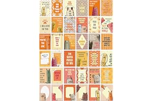 Inkdotpot Pack of 36 Lunch Box Notes For Kids/Teens, Daily Inspirational Lines Happy Thoughts For Children, Students, Positive Affirmations Encouragement, Fun Lunch Notes (Dog Theme)