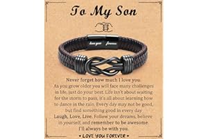 Shuxin Birthday Gifts for Son Dad New Dad Boyfriend Brother Boys, Leather Bracelet Gifts for Men Him on Valentines Day Father's Day Christmas