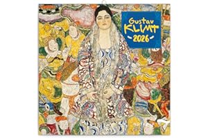 NOTIQUE Kalendarz ścienny 2026 Gustav Klimt Kalendarz, Kalendarz broszurowy z podziałem na miesiące, Kalendarz broszurowy 30 x 30 cm (otwarty 30x60)