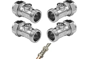 SK INFINITY | 15mm X 1/2inch Male Iron Flat Faced Isolating Valve for Tap Connector - Can be Used on hot or Cold Water Systems- WRAS Approved - Connector Flexi Pipes (Packs of 4)