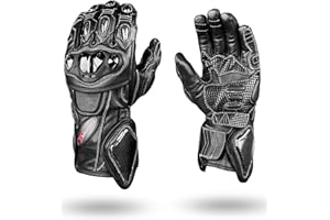 GEARX Ultimate Protection - Guantes de piel de carbono para moto, con ventilación