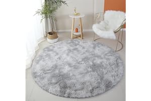 Offizon Round Soft Indoor Area Rugs, Smoothy Rugs 120x120 cm, Fluffy Large Rugs for Living Room, Bedrooms, Nursery Rug (Gray)