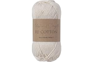 Utopia Crafts Re-Cotton Knitting Yarn, 100g (Cream)