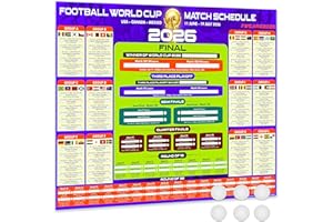 Giftinghouse Official Football World Cup 2026 Wall Chart Schedule – A1 Poster (84 x 59 cm) – 48 Team Fixtures, Dates, St