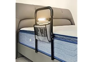 NIMOOD C1 Pro Barandilla Cama Adulto, Ancianos, Barandilla Cama Articulada, Asidero para Cama Confort, Ayuda para Levantarse de la Cama Anticaídas, Estable con Correa de Seguridad