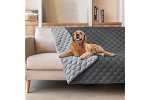 gogobunny 100% Double-Sided Waterproof Dog Bed Cover Pet Blanket Sofa Couch Furniture Protector for Puppy Large Dog Cat, Reversible (68x82 Inch (Pack of 1), Dark Grey/Light Grey)
