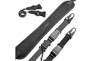 1TG Tactical 2-punktowy pasek do broni, szeroki pasek o szerokości 1 cala z wymiennymi karabińczykami w stylu HK, regulowana długość