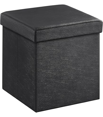 Bonlife Pouf Pieghevole Con Contenitore - Sgabello, Baule E Tavolino - Ecopelle - Foto 7