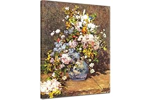 Bilderdepot24 Art Print - vieux maîtres - Pierre-Auguste Renoir - Nature morte avec grand vase de fleurs - 30x40 cm - Images sur toile - toile déco imprimée - tableau toile - photo sur toile