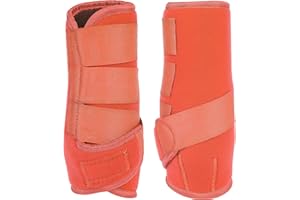 GALLOPING STALLION MEDICINE BRUSHING SUPPORT BOOTS HORSE EQUESTRIAN (Pony, Orange)