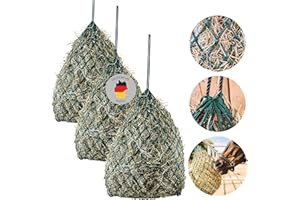 Germondo 3X Heunetz für Pferde (70 x 50 cm) - Engmaschig (5 cm) - Füllmenge ca. 3,5 kg - Großer robuster Heusack für artgerechte Fütterung