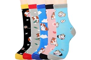 Jeasona Skarpety damskie 35-38, skarpety na kostkę, wzór zwierzęcy, bawełniane, kolorowe skarpety, damskie zabawne, wielopak, Walentynki, urodziny, Boże Narodzenie, prezenty dla kobiet