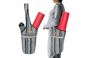 ALLEN & MATE, grande borsa per tappetino da yoga, con tasca laterale e tasca con cerniera, adatta alla maggior parte dei tappetini