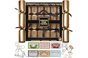 KreativeKraft Weihnachten Knallbonbons, 6er Pack Ohne Knall, Partyhüte für Kinder, Erwachsene, Party Zubehör Deko (Multi Puzzles)