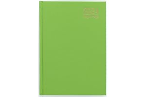 IMPRINT PRESS Imprint 2024 Premium Quality A5 Day to Page Diary with Full Page of Saturday & Sunday, Hardback Desk Diary with Ribbon Marker, Planner Organiser Diary (Lime Green)