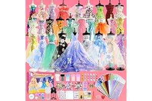 Beanewone Fashion Designer Kit 1000+ Pezzi, Kit Cucito Bambina Include 30 Pezzi di Tessuto e 6 Manichino, Kit di Design di Moda per Ragazze 6 Anni, Arte e Artigianato Creativi 6 7 8 9 10 11 12+ Anni