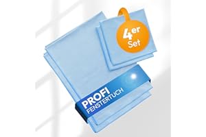 ‎WOWTOWELZ Wowtowelz Streifenfrei reinigen nur mit Wasser - Fensterputztücher für Glas, Auto, Küche, Bad - Clear Pro Fenstertuch Set 4er Set Hellblau