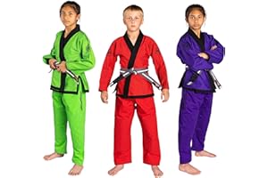 KO Sports Gear Gi-Uniform-Set für Kinder, BJJ Jiu Jitsu Gi, Kimono und Hose, sanforisiert