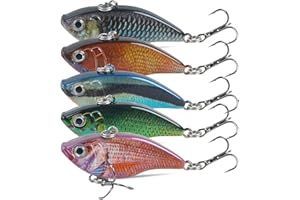 SHADDOCK Lipless Crankbaits for Bass Fishing, 5pcs Rattle Trap Fishing Lures Swimbait VIB Hard Sinking Baits Set for Bass Trout Walleye Redfish Pike Freshwater Saltwater