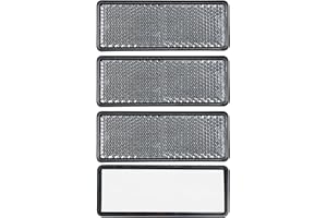 YOUR DAY MATE Reflectores rectangulares para pegar, paquete de 4, blanco, dimensiones 88 x 35 x 9 mm, E-mark, reflectores rectangulares para remolques, autocaravanas, ojo de gato izquierda derecha