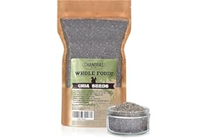 Chandra Whole Foods - Raw Chia Seeds 1KG - Low-Carb High Fibre Black Chia Seeds, Baking, Salads, Cereals & Smoothies - Gluten-Free, Keto, Rich in Protein & Vitamins Omega 3 & 6…