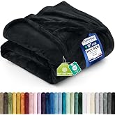 Utopia Bedding Flannel Fleece Throw Blanket for Sofa - (Black | Microfibre Blanket - Warm Lightweight Warm Plaid for Bed, Sof
