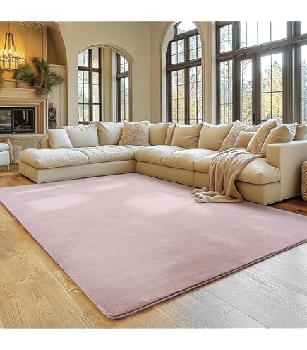 VOFUSHON Hoogpolig woonkamertapijt, shaggy halloper, modern, wollig, zacht, groot vloerkleed, woonkamerdecoratie, slaapkamer, kinderkamer (80 x 150 cm, roze