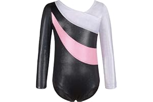Mulnall Turnanzug Mädchen Langärmelig Gymnastikanzug Mädchen Kinder Gymnastikanzug Klassisch Trikot Gymnastik Training Dancewear für Mädchen 2-10 Jahre