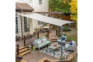 Coolaroo Premium Shade Sail Kit, (16'5"x9'11" Rectangle), Stone, High Density Polyethylene (HDPE)